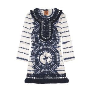 Tory Burch Tie Dye Embellished Fringe Tunic